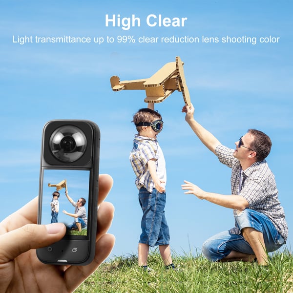 Linsedeksel / optisk glass for Insta360 X4 actionkamera