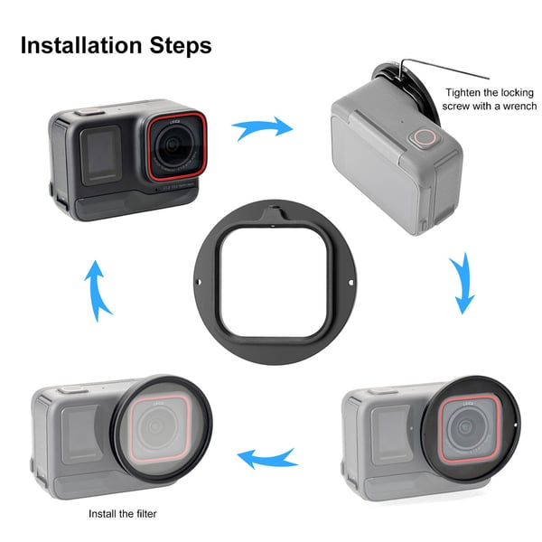 Kameralinseadapterringsett for Insta360 Ace Pro