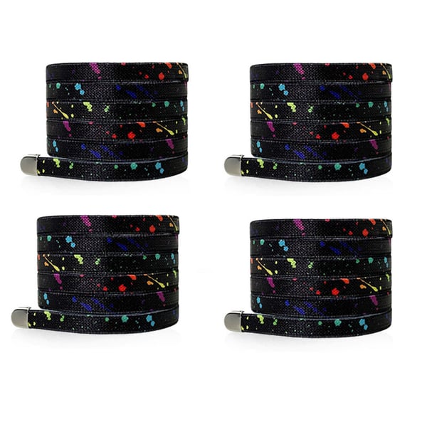 Ei solmittavia kengännauhoja tennareille (2 paria) MultiColor