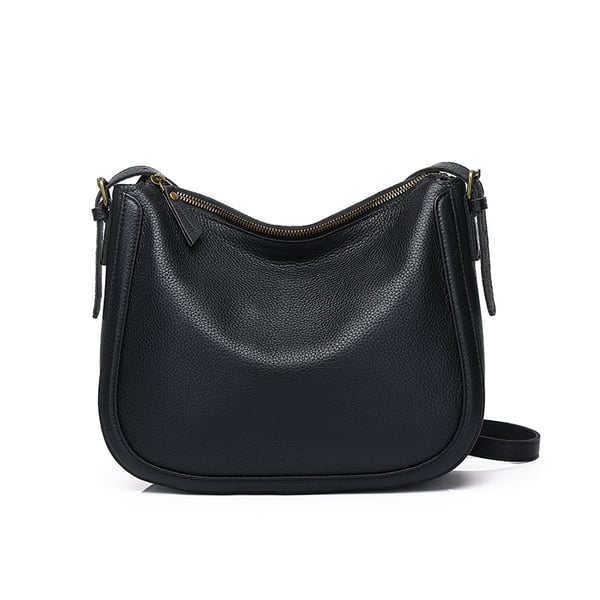 Skinn skulderveske for kvinner Black