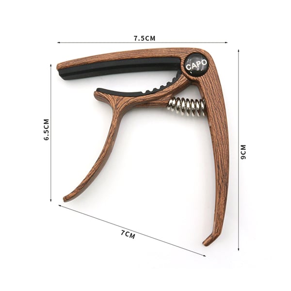 Gitarrcapo i Zinklegering för Akustiska Gitarrer Dark wood color