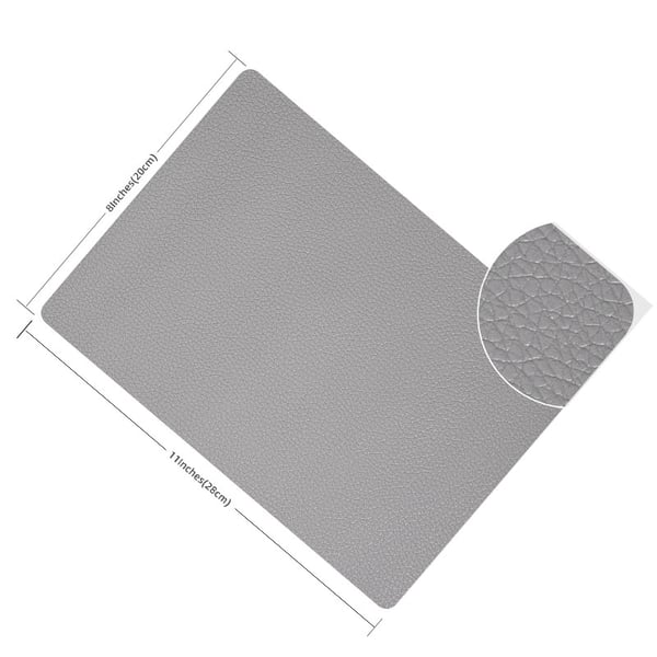Selvklæbende PU-læder reparationslap LightGrey