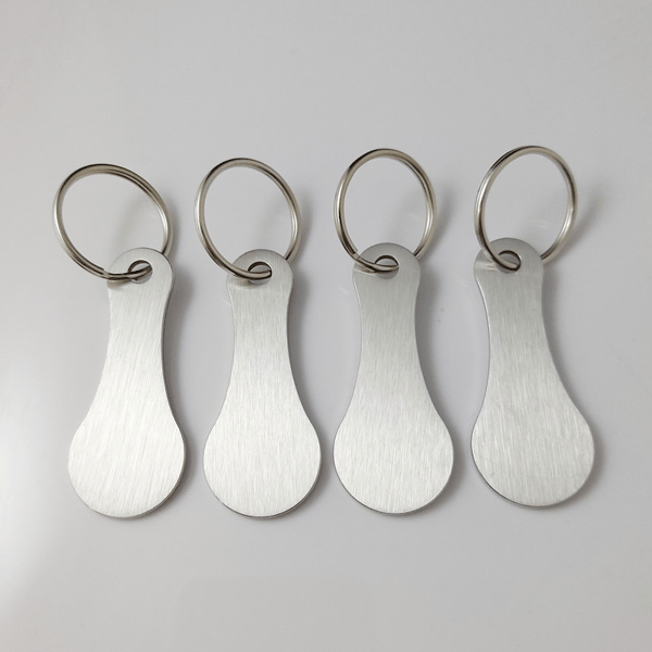 Metallinen avaimenperä ostoskärryihin (4 kpl) Silver