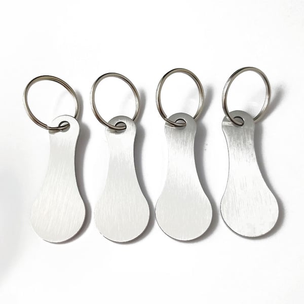 Metallinen avaimenperä ostoskärryihin (4 kpl) Silver