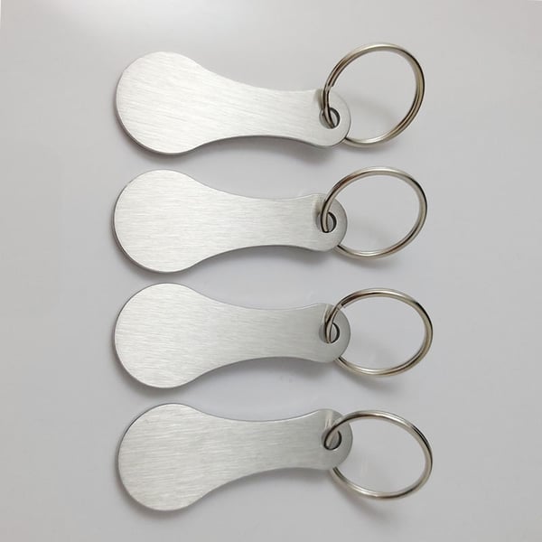 Metallinen avaimenperä ostoskärryihin (4 kpl) Silver