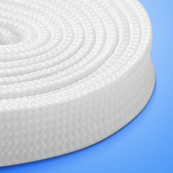 Flade polyestersnørebånd, 4 par snørebånd White S