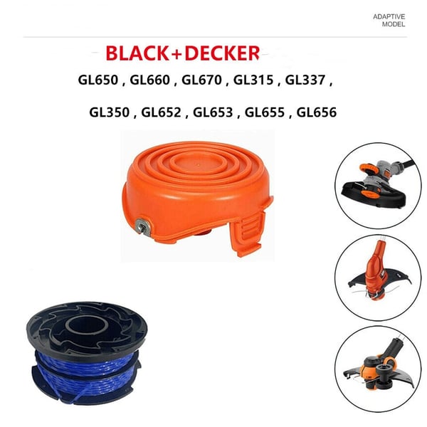 Udskiftningsspole og dækselsæt til BLACK+DECKER trimmere
