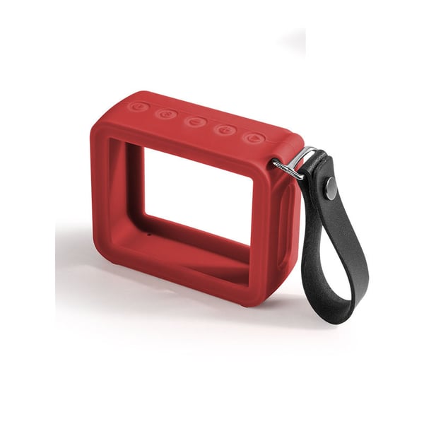 Silikonbeskyttelsesveske med håndstropp for JBL GO2 Red