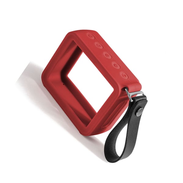 Silikonbeskyttelsesveske med håndstropp for JBL GO2 Red