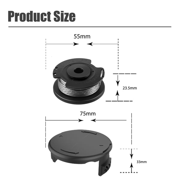 Erstatningssnellelinje og dekselsett for Bosch gresstrimmere 10 spools