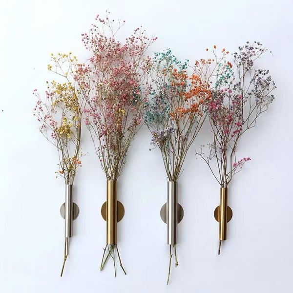 Veggmontert tørket blomstervase