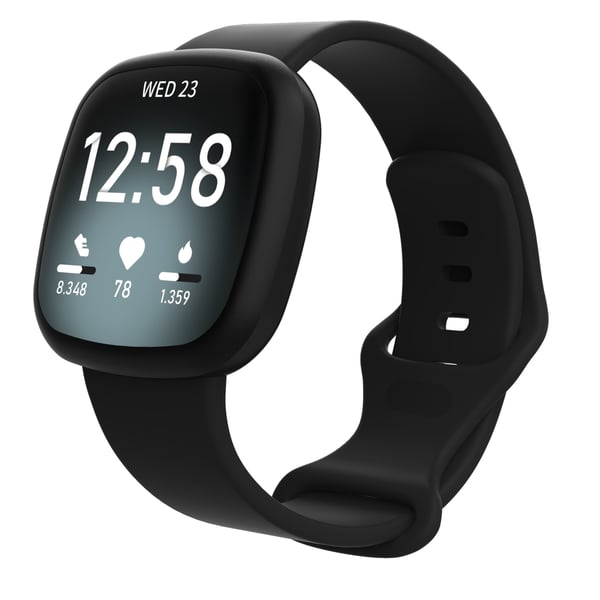 Urbånd til Fitbit Versa4/Fitbit Versa3/Fitbit Sense/Fitbit Sense2 Black M