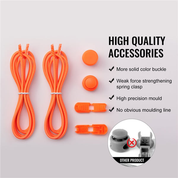 No-tie joustavat kengännauhat Orange