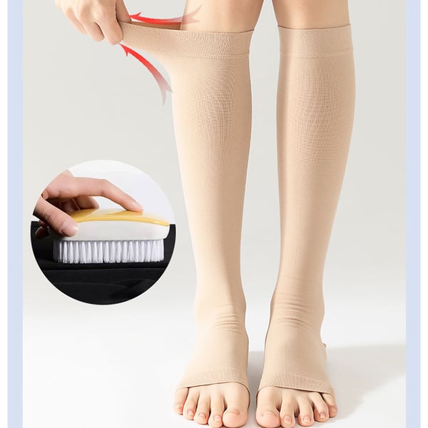 Avoimet kärjet tukisukat Beige L