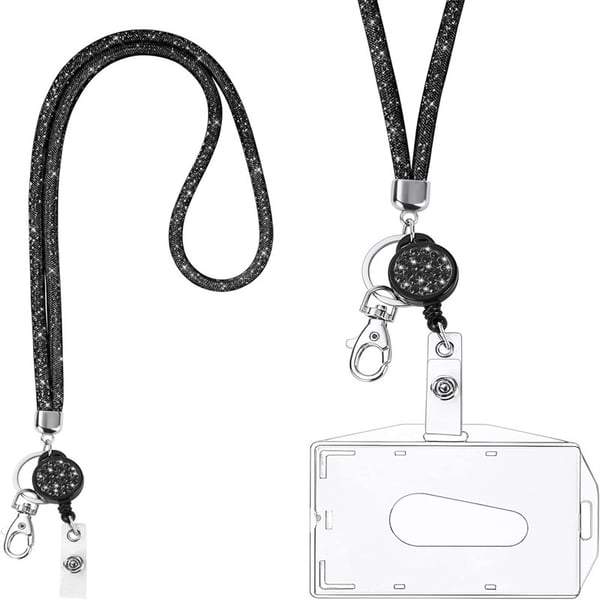 Snøre med ID-kortholder Black