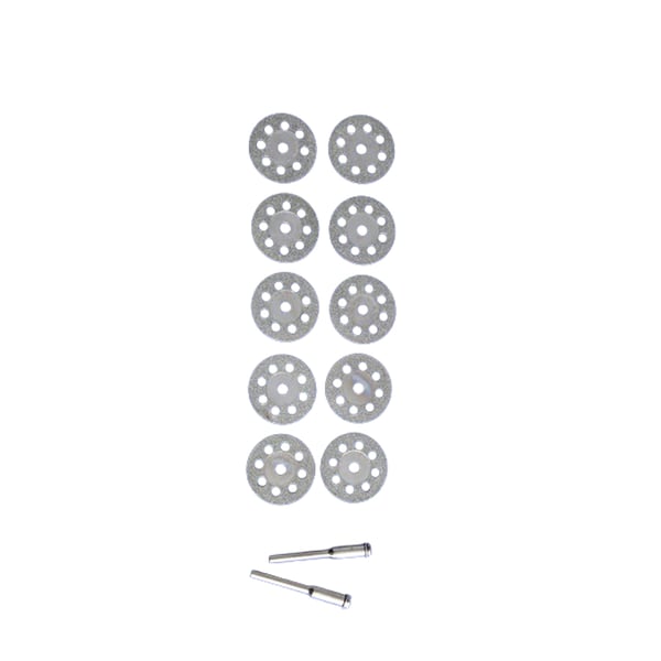 Timanttileikkuulevysarja 25 mm karalla (10 levyä + 2 karaa) 30mm