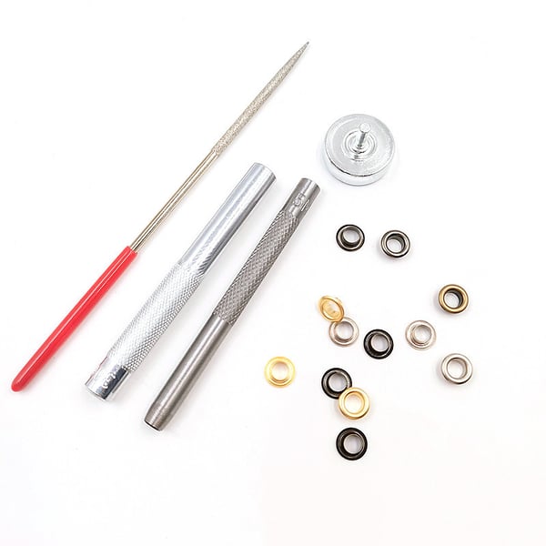 Eyelet Grommet Tool Kit med 440 sett 5 mm metalløyer