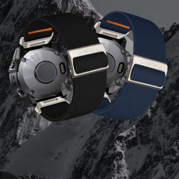 Elastisk klokkerem i nylon til Garmin Descent MK3i Blue 22mm