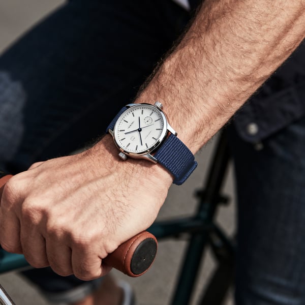 Elastisk klokkerem i nylon til Garmin Descent MK3i Blue 22mm