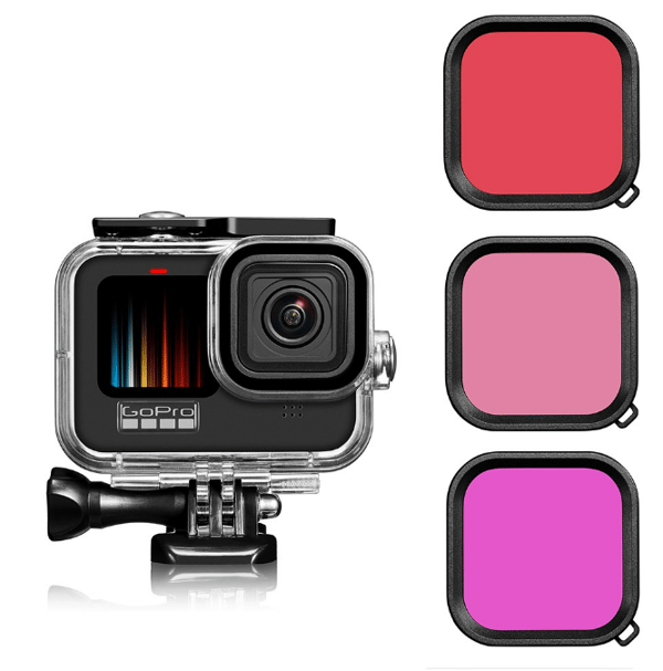 GoPro 9/10/11/12 Tre-farget filter og vanntett etui