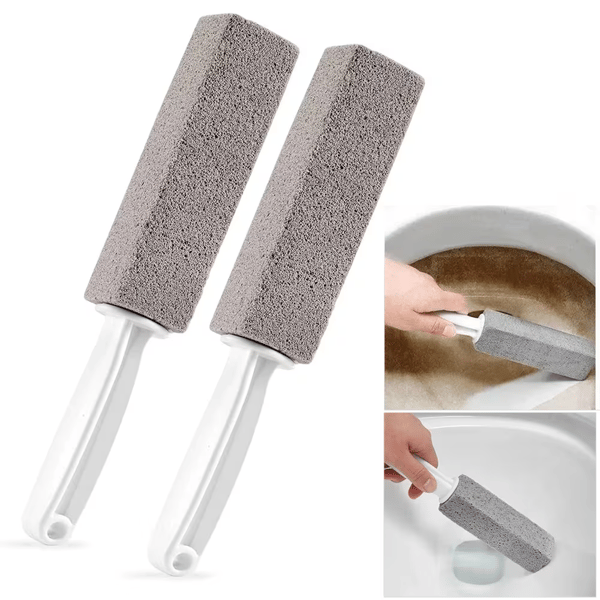 Toalettbørste med naturlige pimpsteiner, 2-pakning