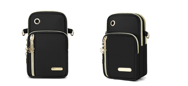 Crossbody-veske i Oxford-stoff Black