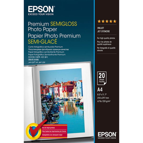 A4 Premium Semigloss fotopapir 250g, 20 ark