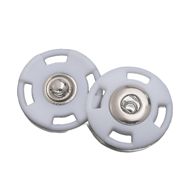 Gennemsigtige trykknapper - 25 mm, 10 stk. White Gennemsigtige trykknapper - 25 mm, 10 stk. White