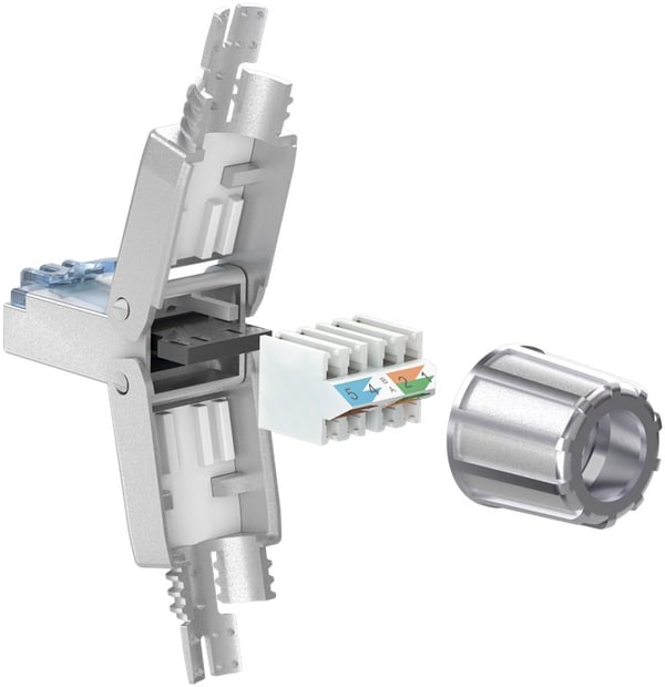 CAT 6A skjermet RJ45-kontakt STP, for verktøyfri montering