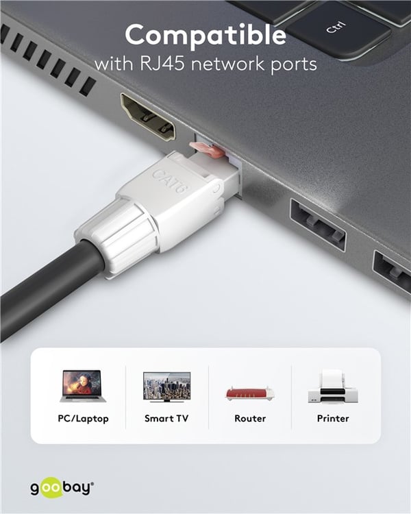 CAT 6 uskjermet RJ45-kontakt UTP, for verktøyfri montering