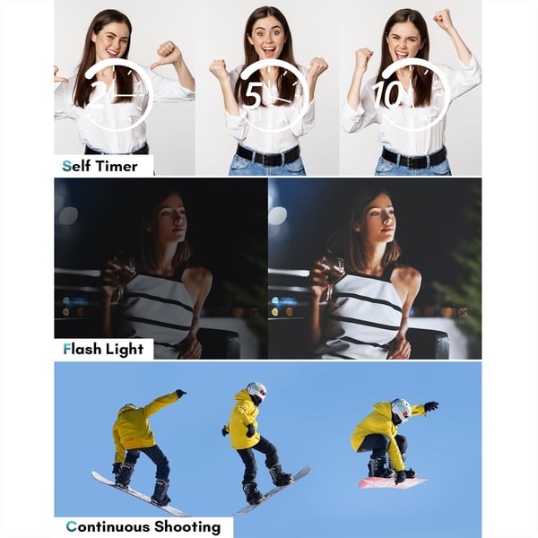 4K HD digitalkamera med stabilisering DC308 White