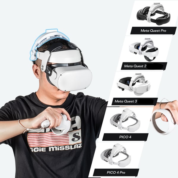 Justerbar hodestropp for VR-hodesett White