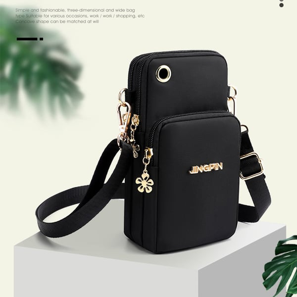 Multifunktionel Crossbody Telefon Taske Black