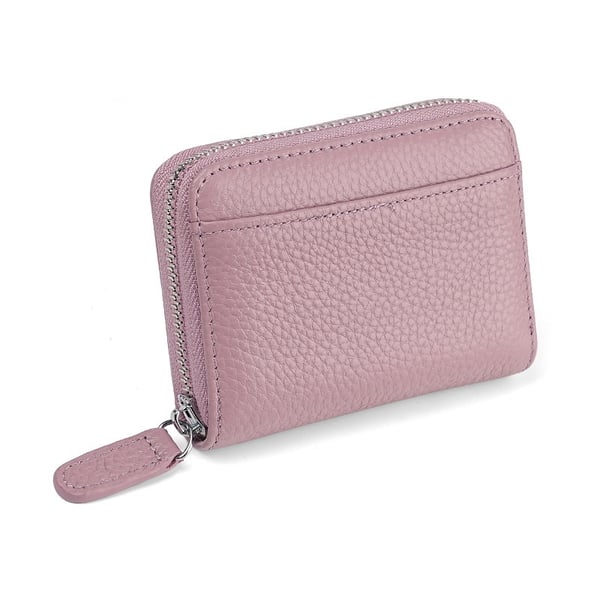 Uusi RFID-estävä nahkainen korttilompakko, jossa 20 korttipaikkaa Pink