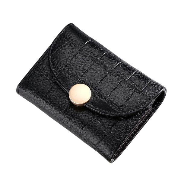 Naisten aitoa nahkaa oleva RFID-estolompakko Black