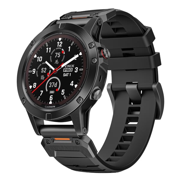 26 mm urrem til Garmin Fenix 3/5/5X/6X/7X Black