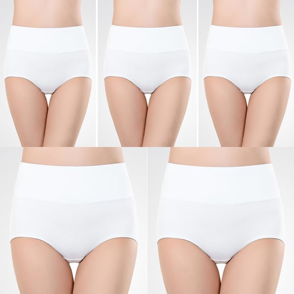Højtaljede trusser (5-pak) White XL