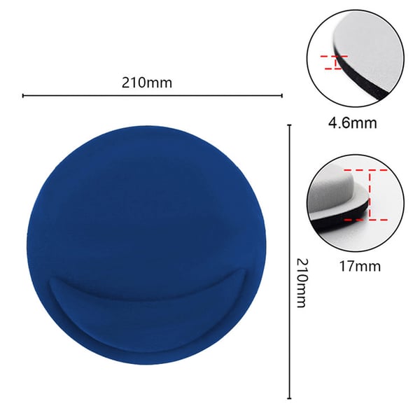 Ergonomisk rund musematte med håndleddsstøtte Blue