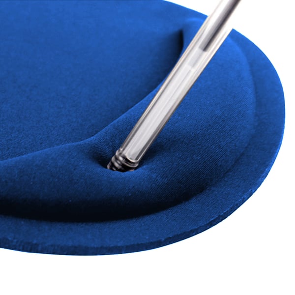 Ergonomisk rund musematte med håndleddsstøtte Blue