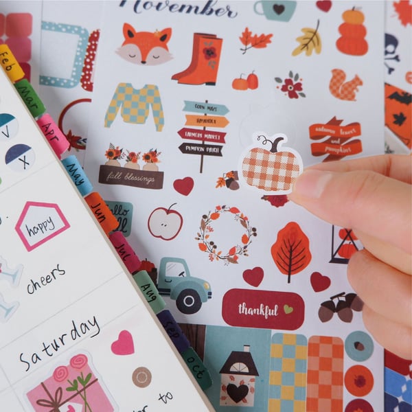J10 Planner Stickers - 1345 Stk Fargerike Dekorative Stickers