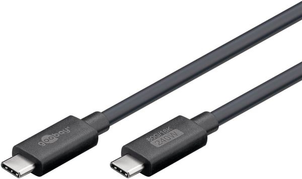 USB-C™-kabel, USB4™ versjon 2.0, 240 W, 80 Gbit/s, strømforsyning, 1,2 m