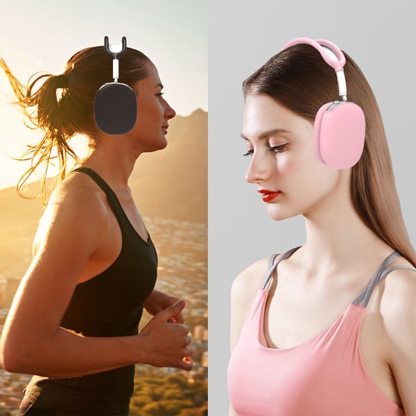Silikonbeskyttelse for AirPods Max hodetelefoner og bøyle Black