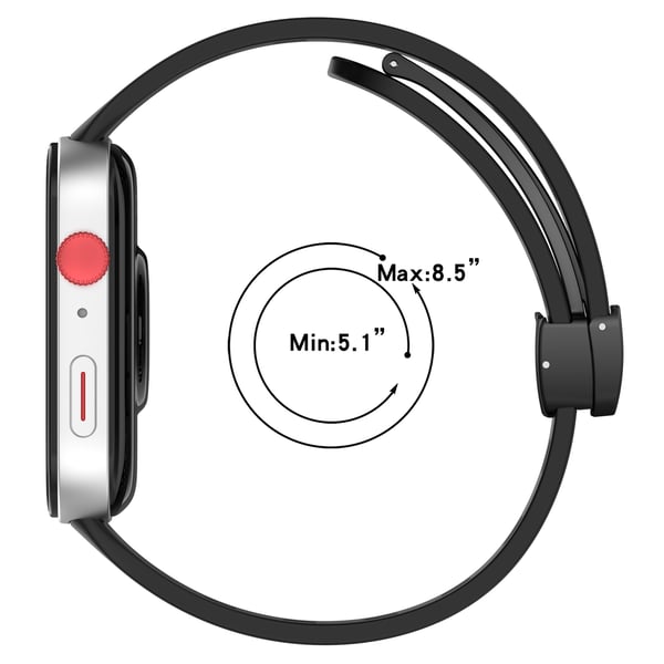Huawei Watch Fit 3 Pustende silikonrem med magnetisk spenne Black