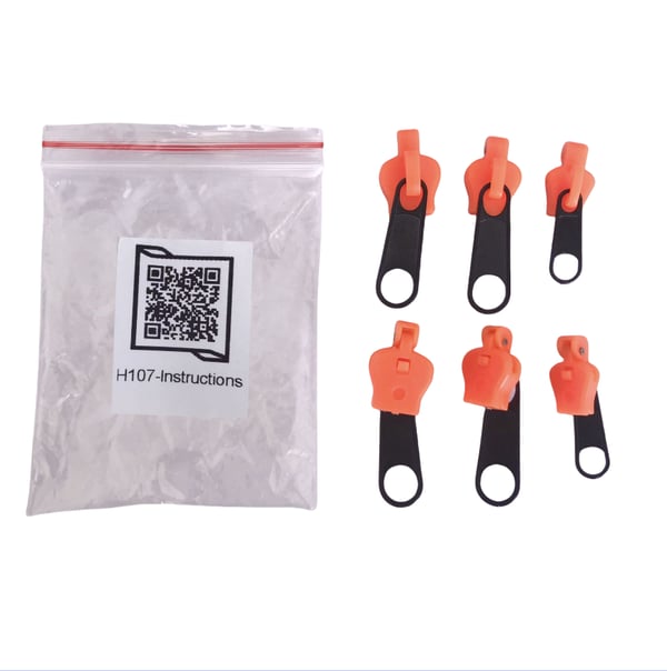 Glidelåsreparasjonssett, 6-pack, Universal Glidelåsfikser Orange