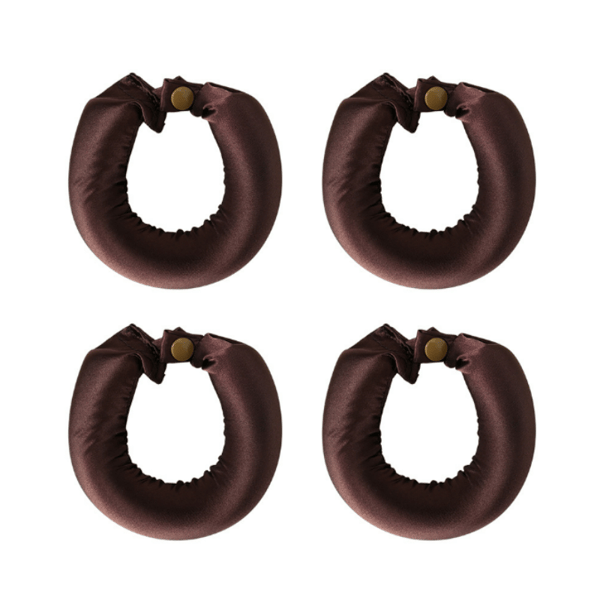 4-osainen Heatless Curling Bar -pääpanta, yön yli käytettävät hiuskihartimet pitkille hiuksille Brown