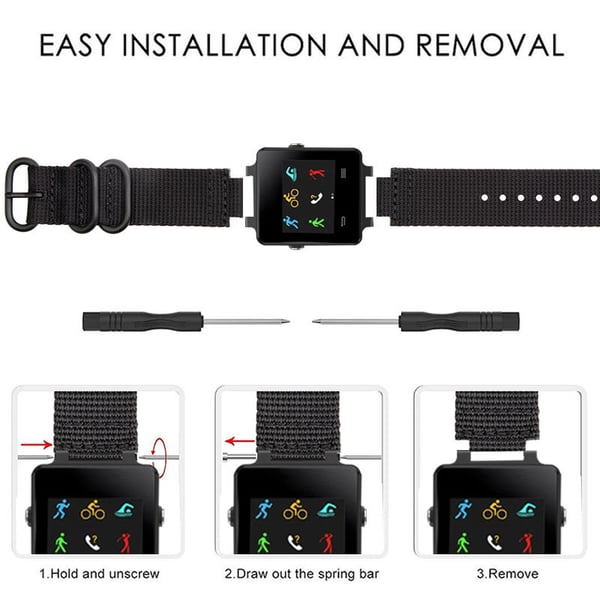 Nylon klokkerem til Garmin Vivoactive Acetate Black