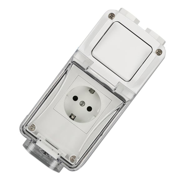 Mate German Standard 16A Outdoor Switch Combination Vanntett uttak
