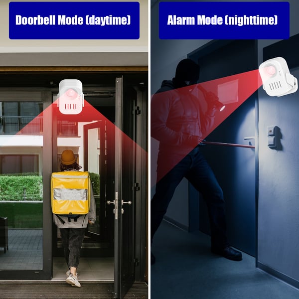 Sensoralarm med fjernkontroll (batterier inkludert)