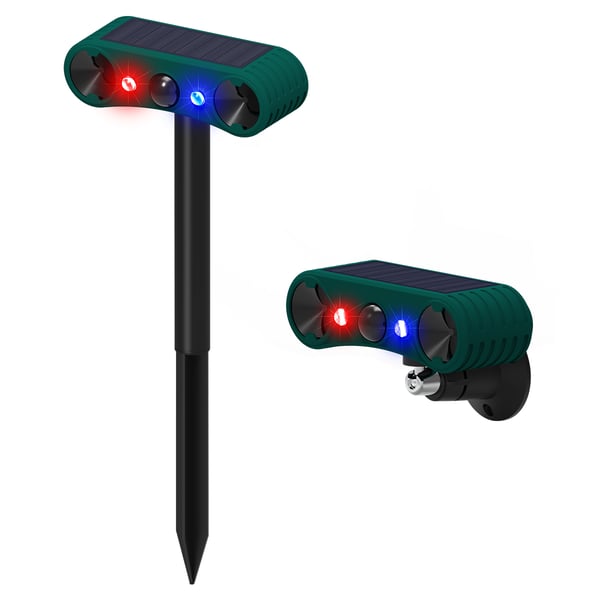 Ultralyd Rotteavviser med Solcellepanel og LED Varsling, Kompatibel med 5V DC Lading og Lang Batteritid
