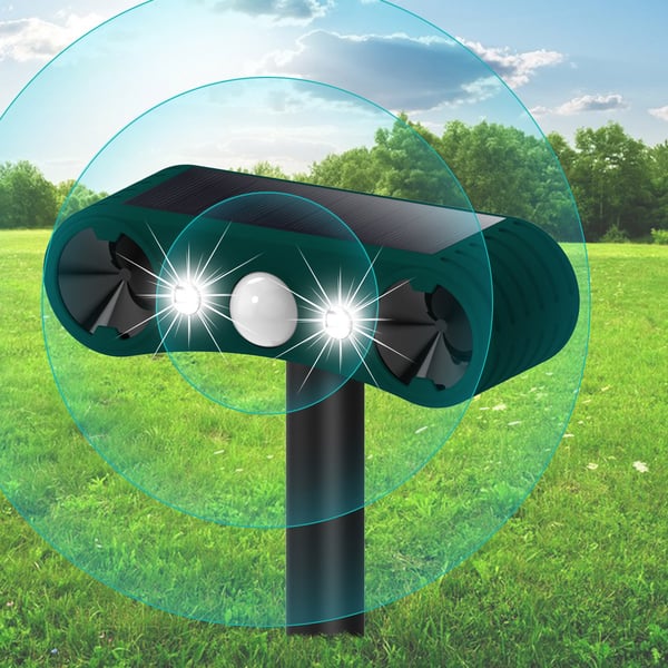Ultralyd Rotteavviser med Solcellepanel og LED Varsling, Kompatibel med 5V DC Lading og Lang Batteritid